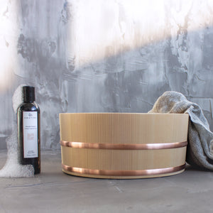 Hinoki Bath Bucket, Copper, Amayori
