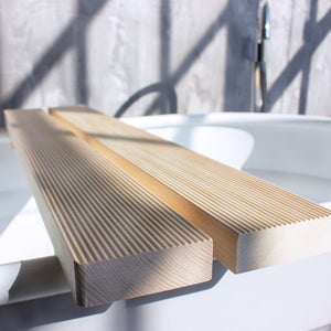 Hinoki Wood Bath Caddy | Light Wood - The Citizenry